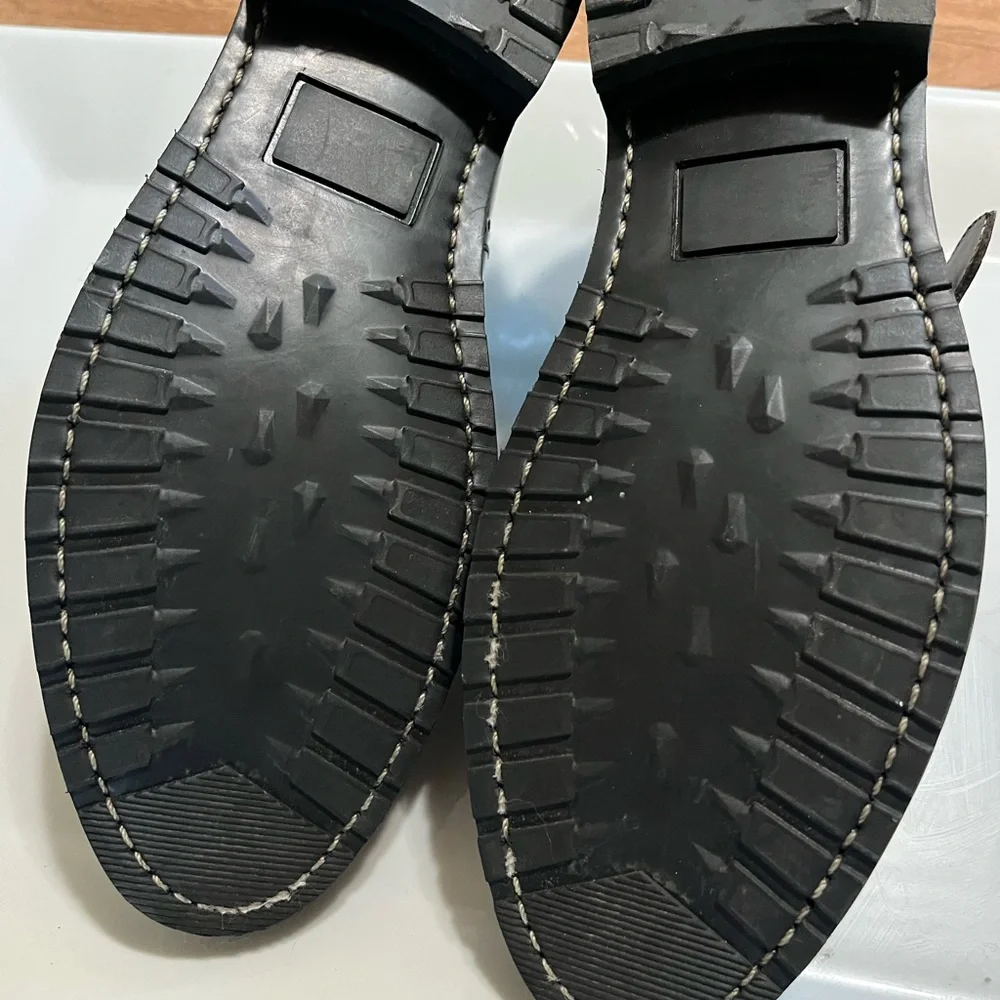 The Office of Angela Scott Brown Leather Double Monk Strap Size 37 1/2, 7 in US - Picture 4 of 6
